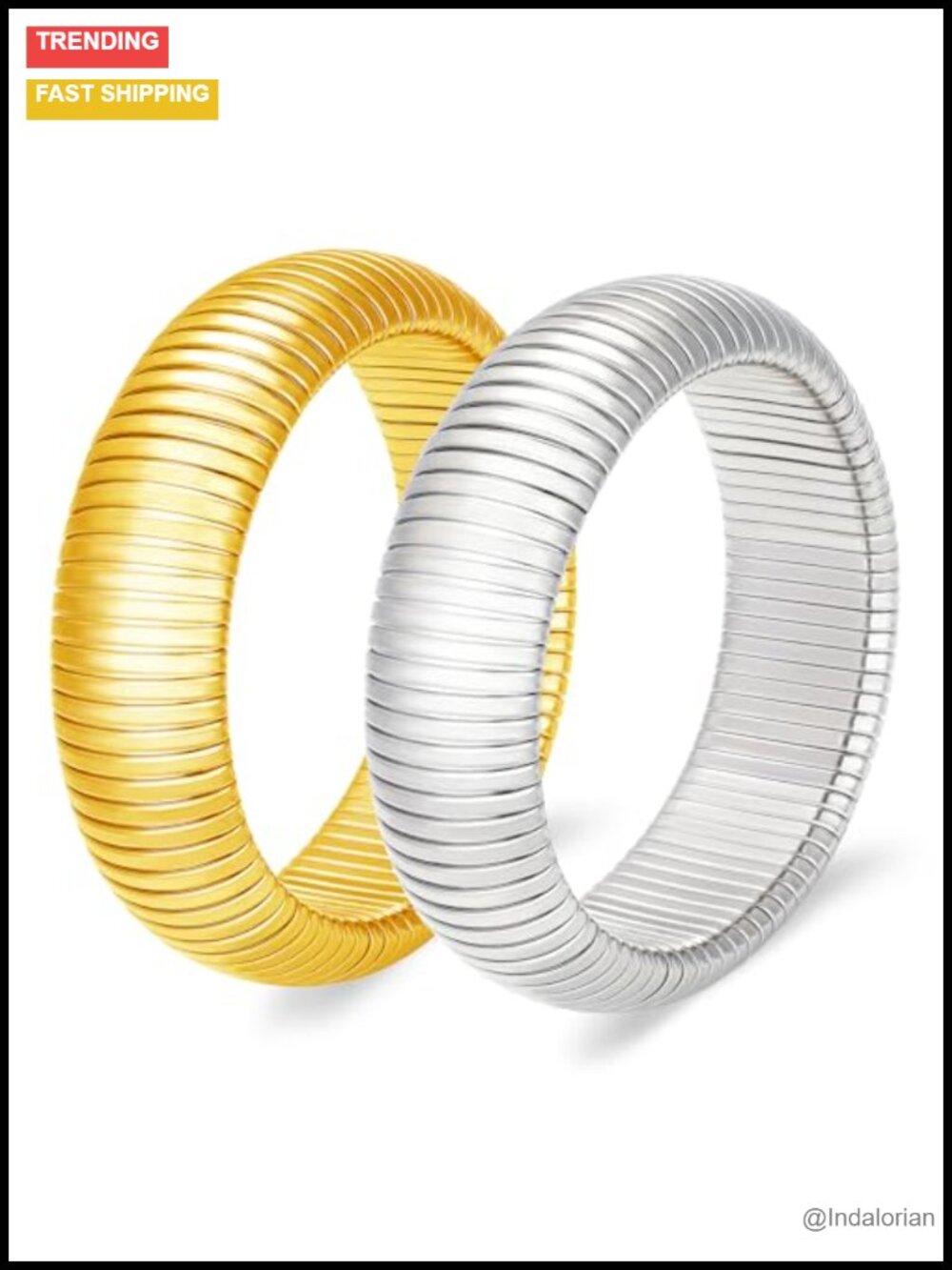 Chunky Stainless Steel Snake Chain Bangle Bracelets Stack Set